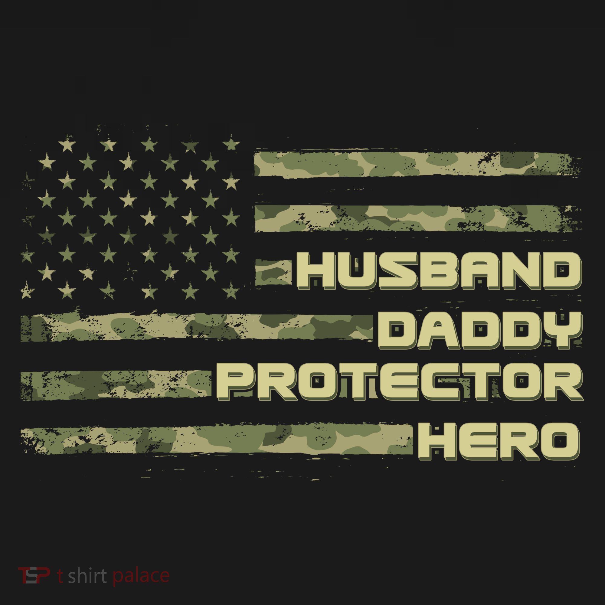 Husband Daddy Protection Hero US American Camo Flag Toddler Hoodie