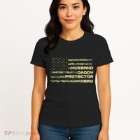Husband Daddy Protection Hero US American Camo Flag Women's T-Shirt thumb 4