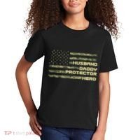 Husband Daddy Protection Hero US American Camo Flag Kids T-Shirt thumb 2