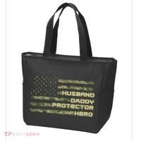 Husband Daddy Protection Hero US American Camo Flag Tote Bag thumb 3
