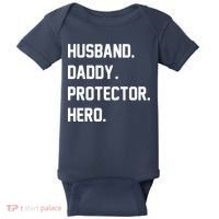 Husband Daddy Protector Hero Baby Bodysuit thumb 0