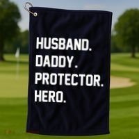 Husband Daddy Protector Hero Golf Towel thumb 1