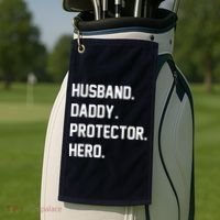 Husband Daddy Protector Hero Golf Towel thumb 2