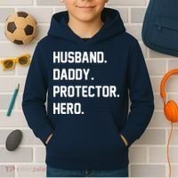 Husband Daddy Protector Hero Kids Hoodie thumb 2