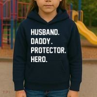 Husband Daddy Protector Hero Kids Hoodie thumb 3