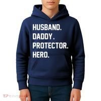 Husband Daddy Protector Hero Kids Hoodie thumb 4