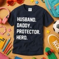 Husband Daddy Protector Hero Kids T-Shirt thumb 3