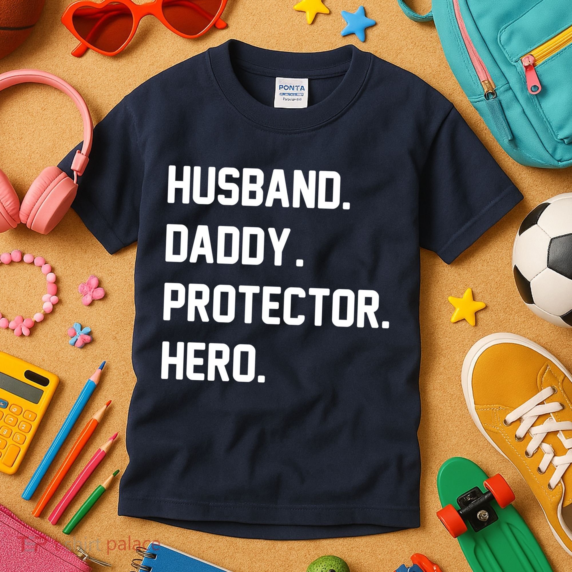 Husband Daddy Protector Hero Kids T-Shirt