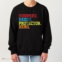 Husband Daddy Protector Hero Distressed Women's Sweatshirt thumb 0