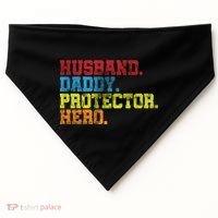 Husband Daddy Protector Hero Distressed USA-Made Doggie Bandana thumb 0