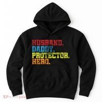 Husband Daddy Protector Hero Distressed Hoodie thumb 0