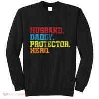 Husband Daddy Protector Hero Distressed Sweatshirt thumb 0
