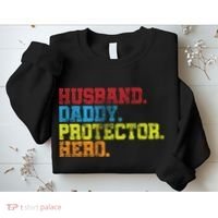 Husband Daddy Protector Hero Distressed Sweatshirt thumb 2