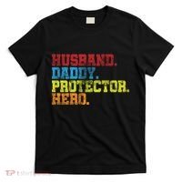 Husband Daddy Protector Hero Distressed T-Shirt thumb 0