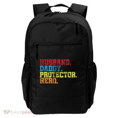 Husband Daddy Protector Hero Distressed Backpack