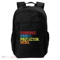 Husband Daddy Protector Hero Distressed Backpack thumb 0