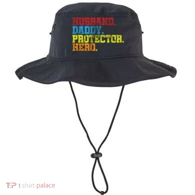 Husband Daddy Protector Hero Distressed Bucket Hat