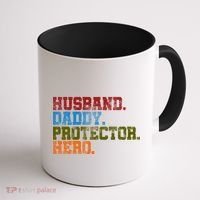 Husband Daddy Protector Hero Distressed Coffee Mug thumb 1