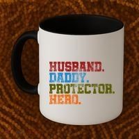 Husband Daddy Protector Hero Distressed Coffee Mug thumb 2