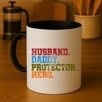 Husband Daddy Protector Hero Distressed Coffee Mug thumb 4