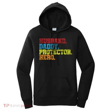 Husband Daddy Protector Hero Distressed Women's Hoodie