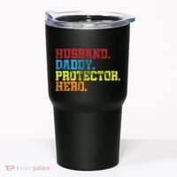 Husband Daddy Protector Hero Distressed Tumbler thumb 0