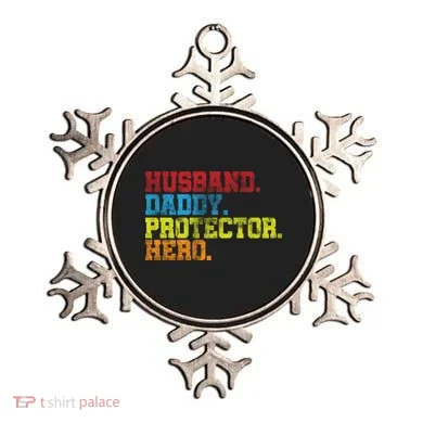 Husband Daddy Protector Hero Distressed Ornament