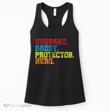 Husband Daddy Protector Hero Distressed Women's Tank Top
