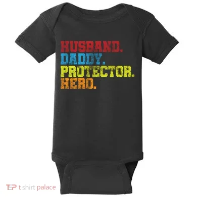 Husband Daddy Protector Hero Distressed Baby Bodysuit