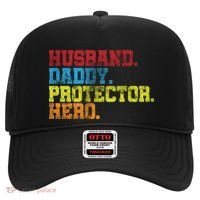Husband Daddy Protector Hero Distressed Hat thumb 0