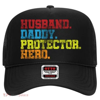 Husband Daddy Protector Hero Distressed Hat