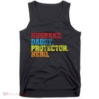 Husband Daddy Protector Hero Distressed Tank Top thumb 0