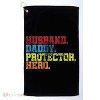 Husband Daddy Protector Hero Distressed Golf Towel thumb 0