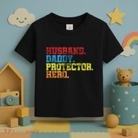 Husband Daddy Protector Hero Distressed Toddler T-Shirt thumb 3