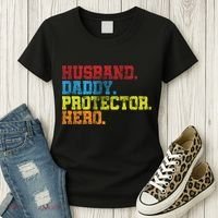 Husband Daddy Protector Hero Distressed Women's T-Shirt thumb 3