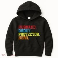 Husband Daddy Protector Hero Distressed Kids Hoodie thumb 0