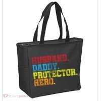 Husband Daddy Protector Hero Distressed Tote Bag thumb 2