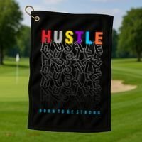 Hustle Born To Be Strong Golf Towel thumb 1