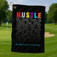 Hustle Born To Be Strong Golf Towel thumb 1