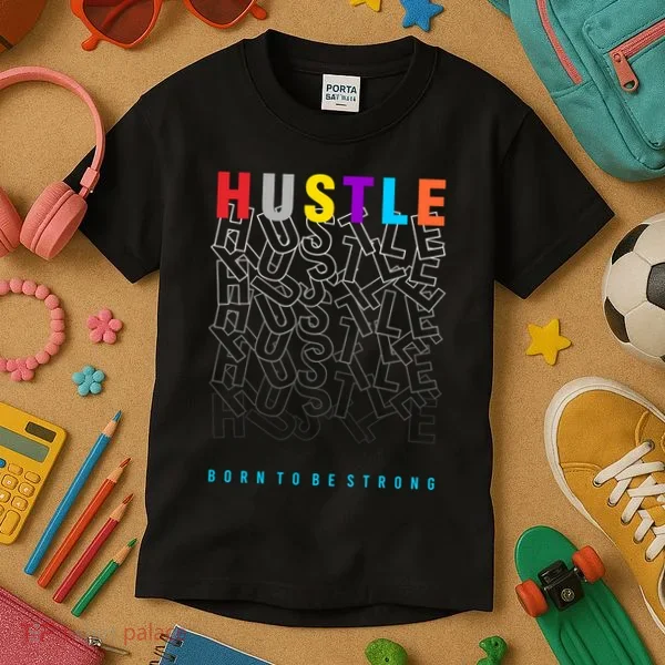 Hustle Born To Be Strong Kids T-Shirt