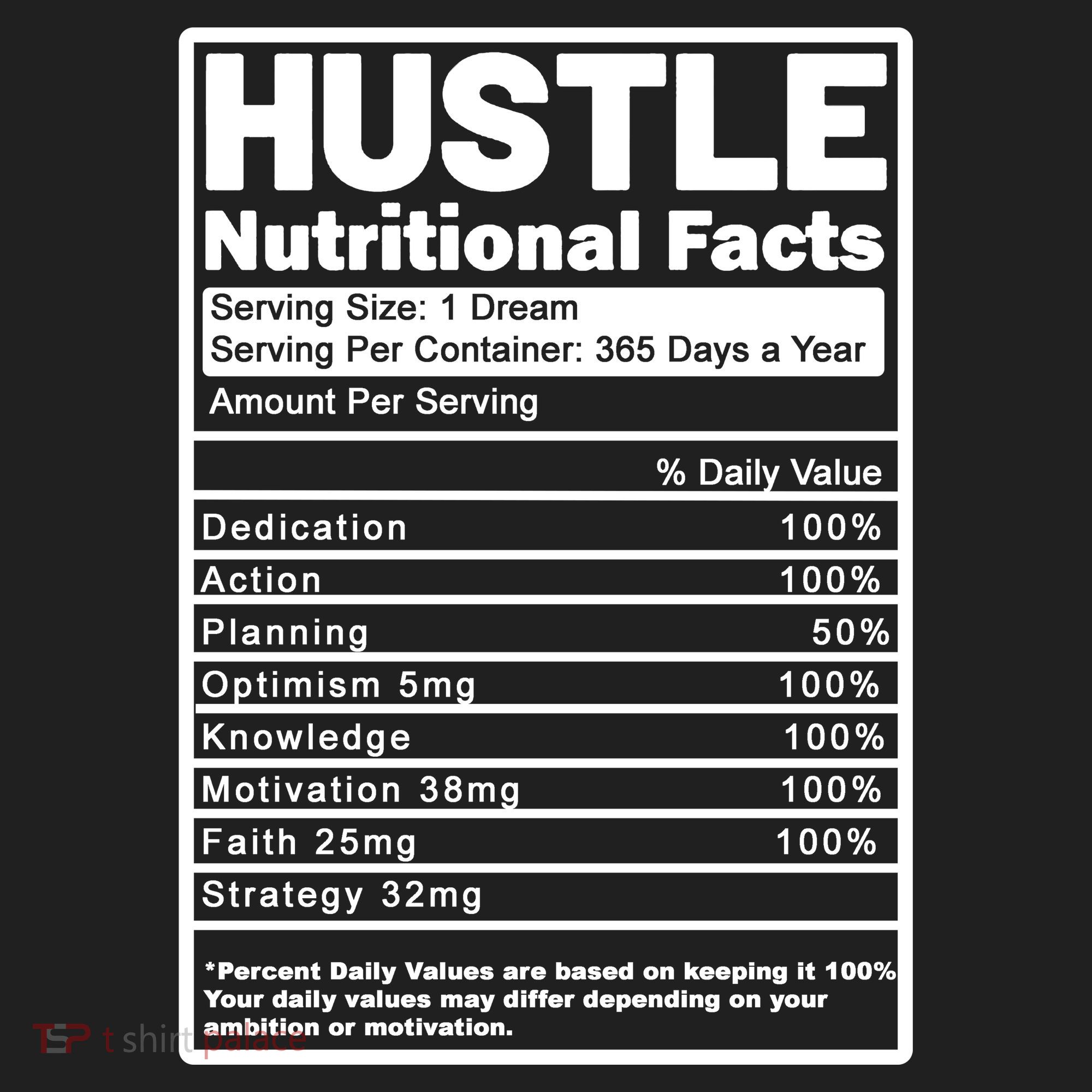 Hustle Nutrition Facts Values Women's Sweatshirt