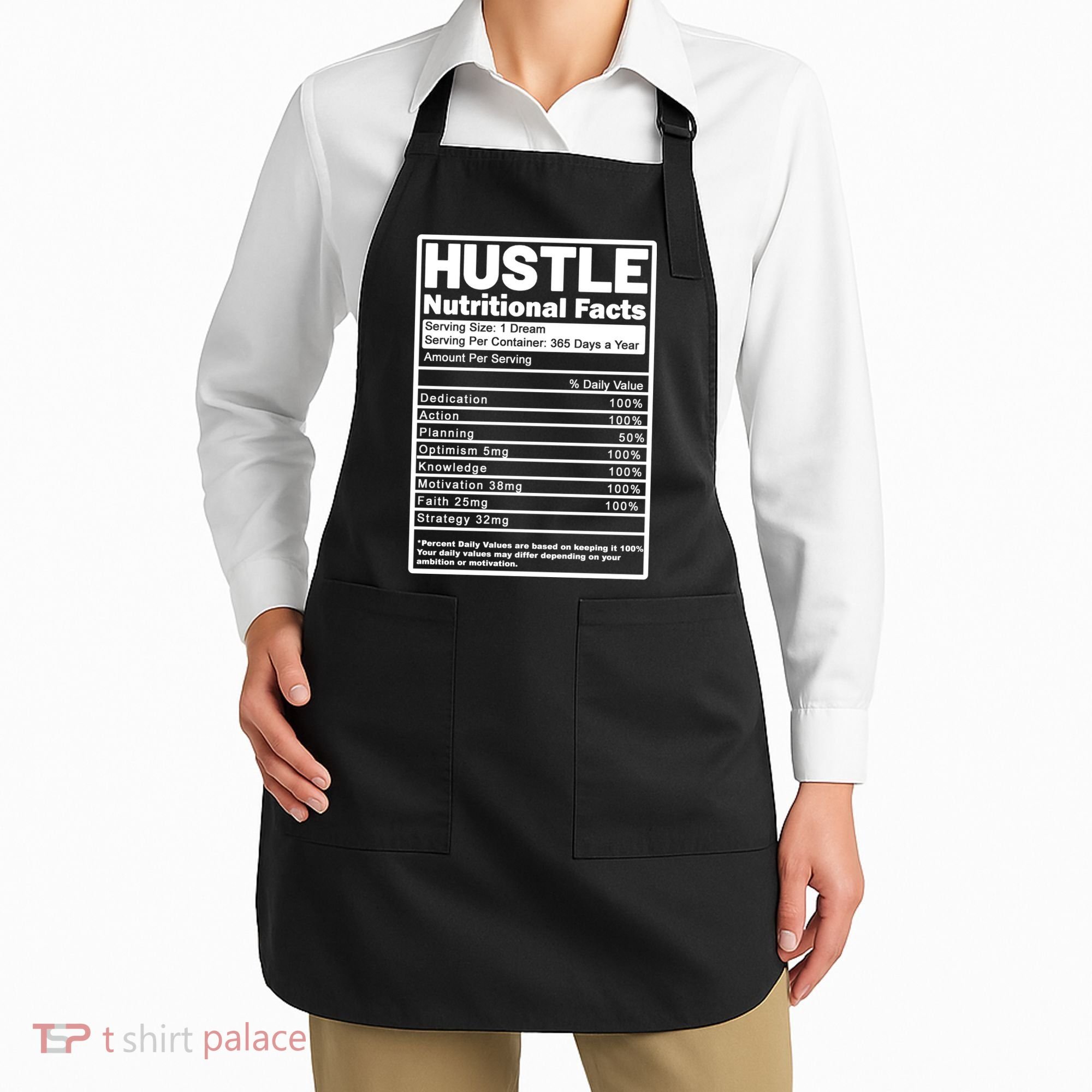Hustle Nutrition Facts Values Apron