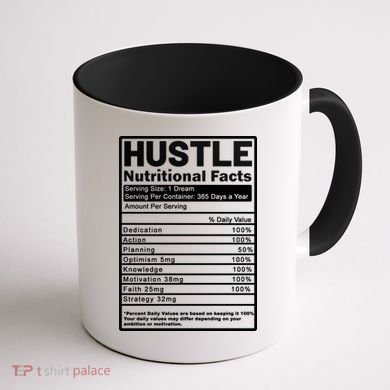 Hustle Nutrition Facts Values Coffee Mug back