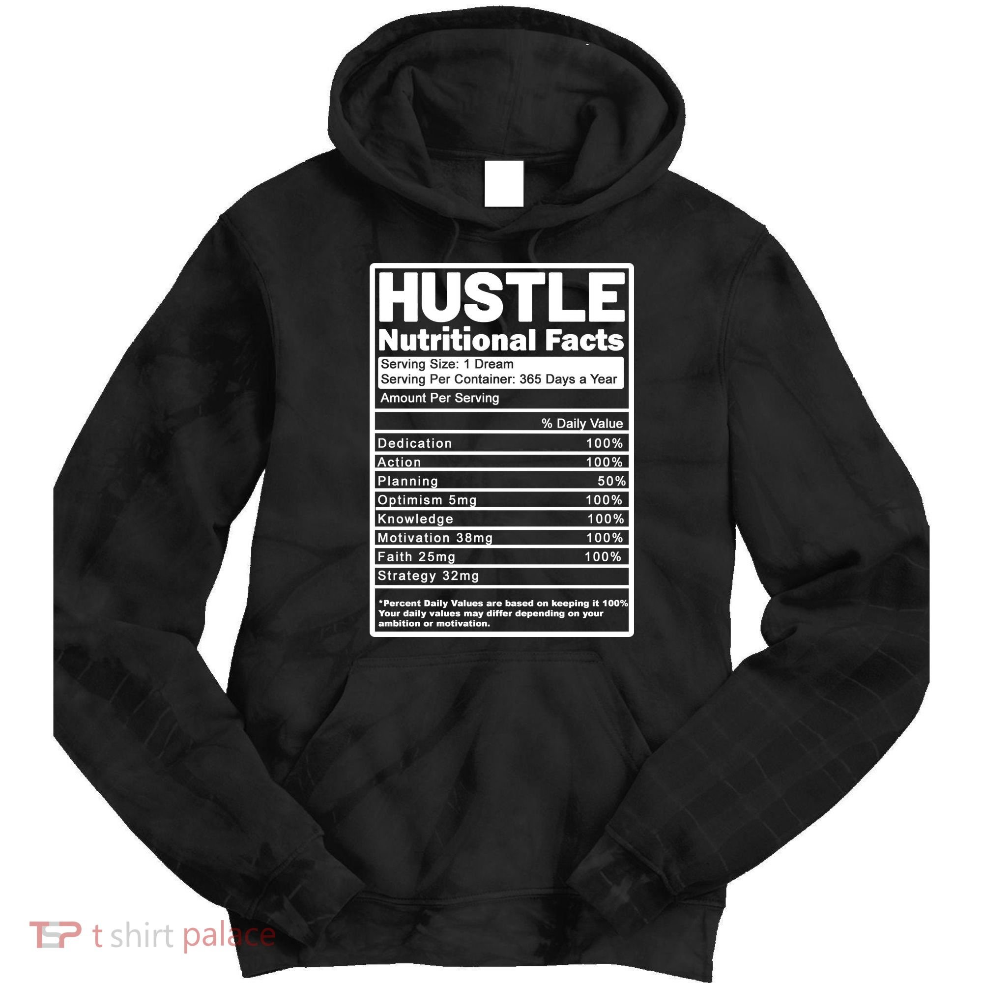 Hustle Nutrition Facts Values Tie Dye Hoodie