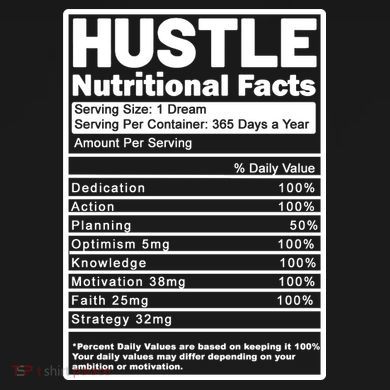 Hustle Nutrition Facts Values Tie Dye Hoodie