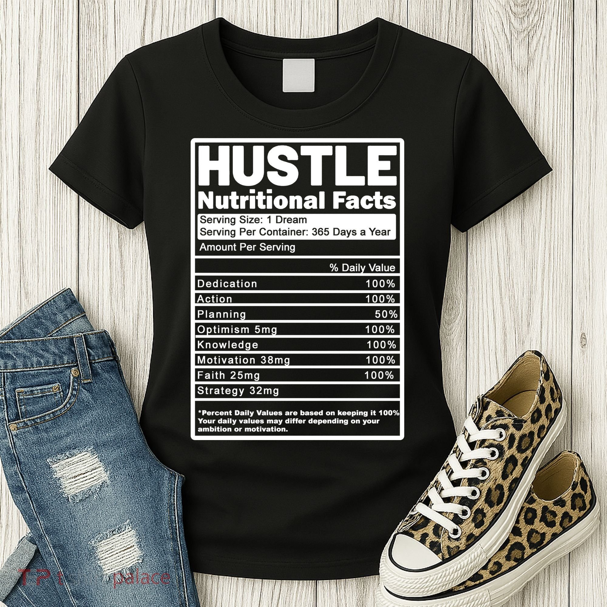 Hustle Nutrition Facts Values Women's T-Shirt