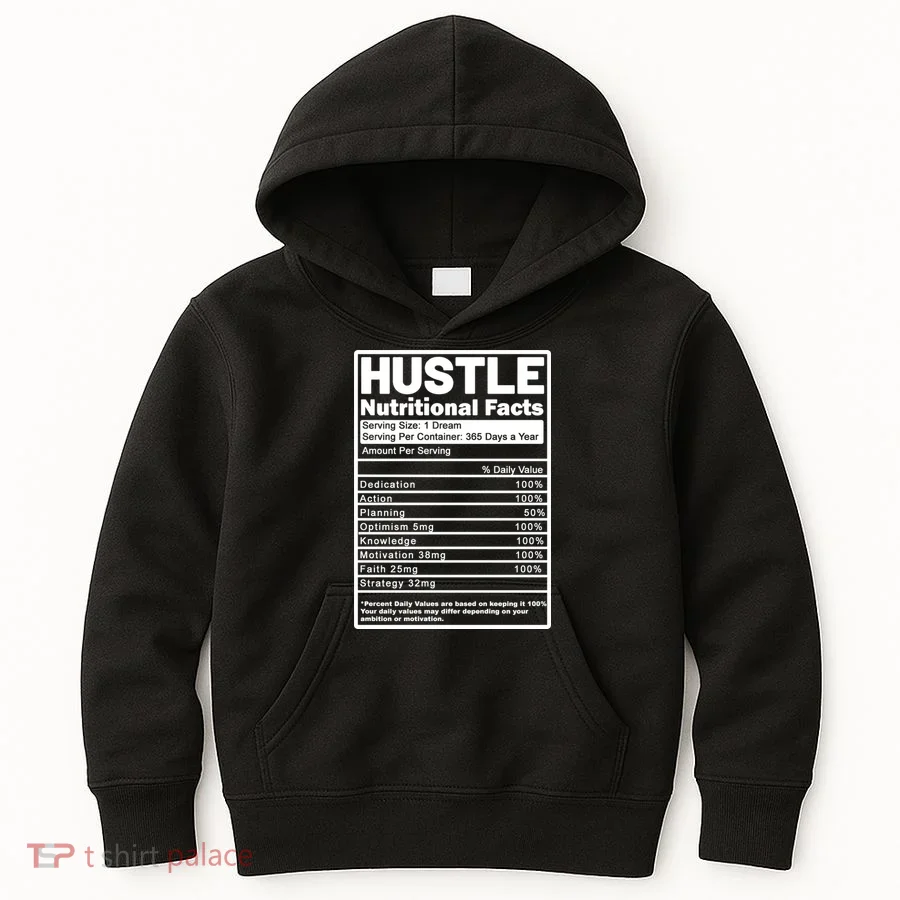 Hustle Nutrition Facts Values Kids Hoodie