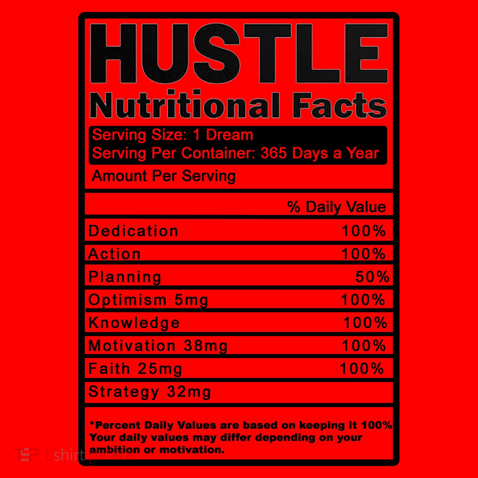 Hustle Nutrition Facts Values Santa Hat