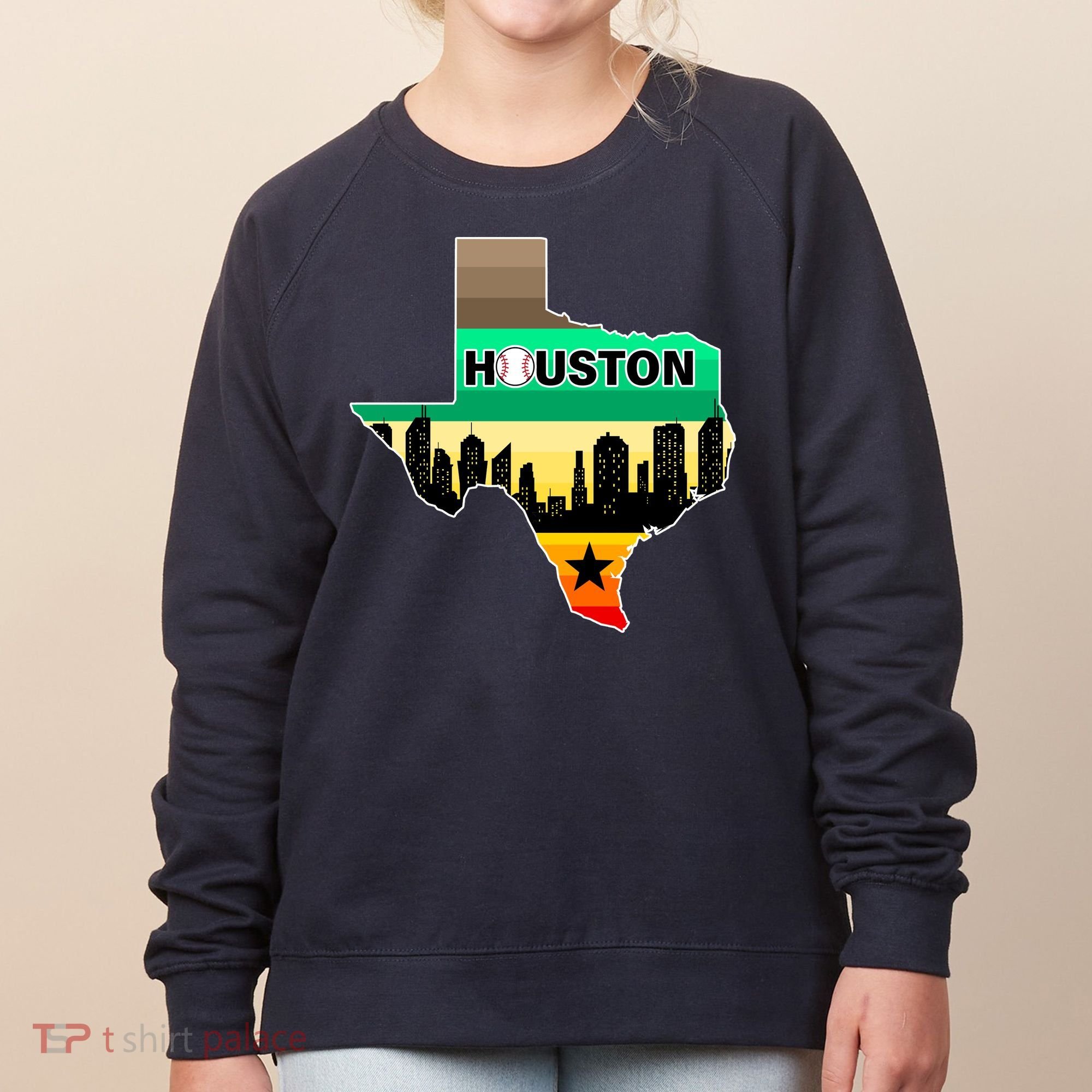 Huston Texas Baseball City Logo Women's Sweatshirt