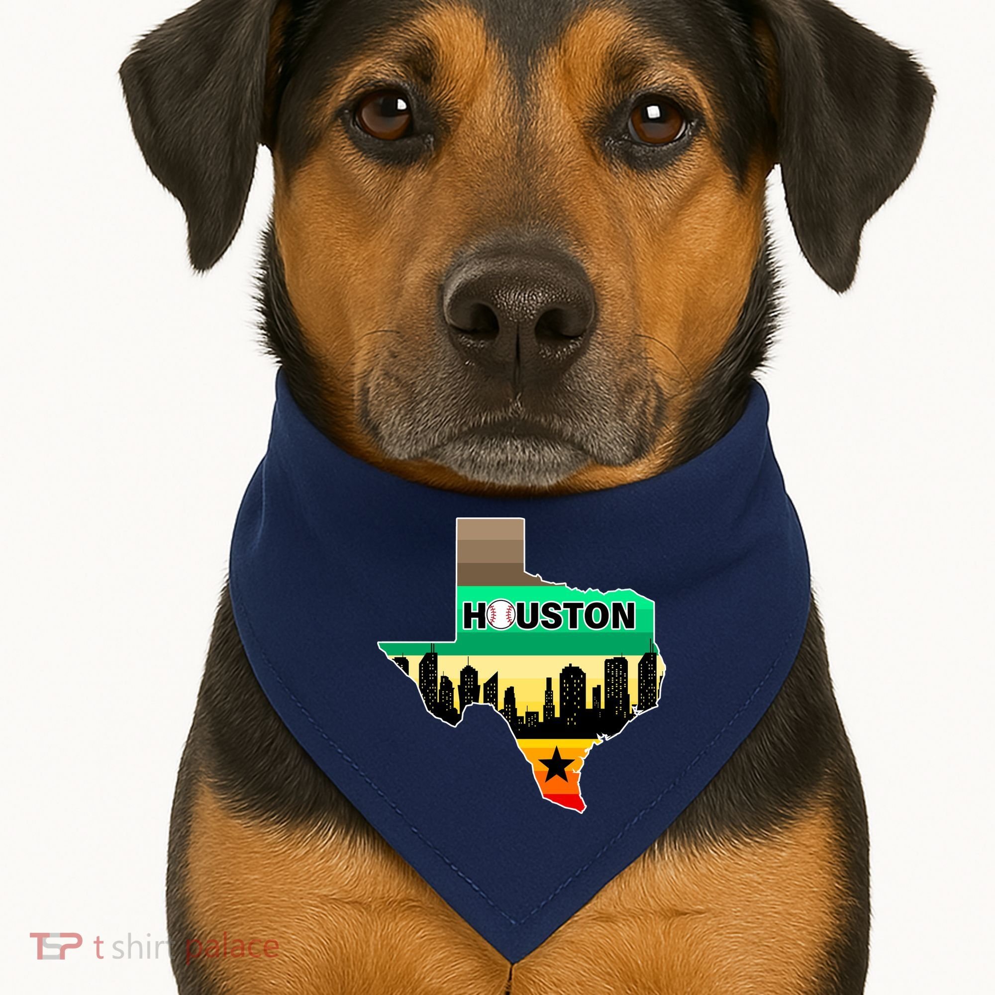 Huston Texas Baseball City Logo USA-Made Doggie Bandana